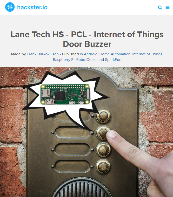 Frank Burke-Olson internet-connected door buzzer