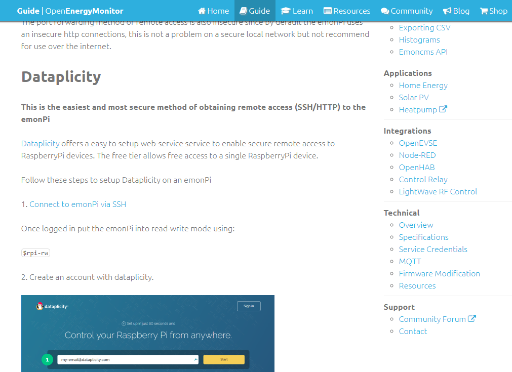 OpenEnergyMonitor remote access guide