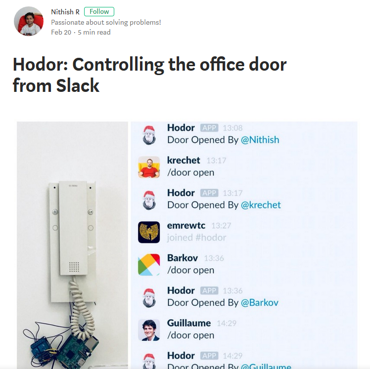 KI labs Hodor office door project