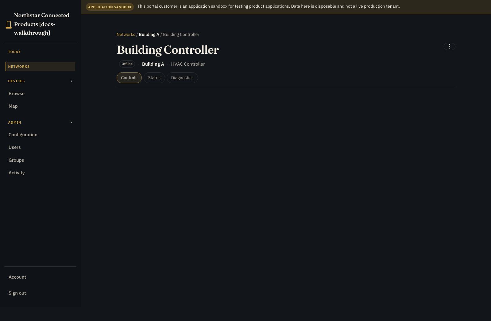 HVAC controller Controls tab