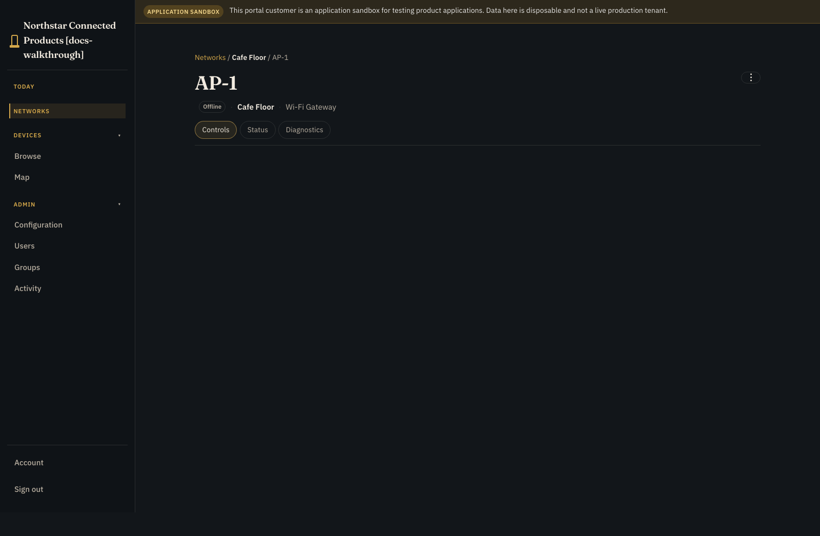 Wi-Fi access point Controls tab